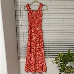 Michael Kors Red and White Floral Maxi Dress